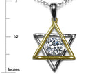 Star K™ Jewish Star of David Pendant Necklace with Round Genuine White Topaz