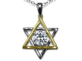 Star K™ Jewish Star of David Pendant Necklace with Round Genuine White Topaz
