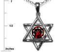Star K™ Jewish Star of David Pendant Necklace with Round Genuine Garnet