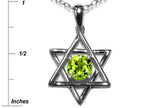 Star K™ Jewish Star of David Pendant Necklace with Round Genuine Peridot