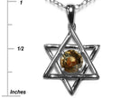 Star K™ Jewish Star of David Pendant Necklace with Round Genuine Smoky Quartz