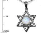 Star K™ Jewish Star of David Pendant Necklace with Round Opal
