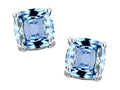 Original Star K™ 7mm Cushion-Cut Simulated Aquamarine Earrings Studs