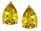 Star K™ Pear Shape 9x7mm Simulated Citrine Earrings Studs