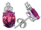 Tommaso Design™ Oval 8x6mm Simulated Alexandrite Earrings