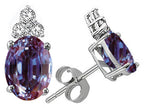 Tommaso Design™ Oval 8x6mm Simulated Alexandrite Earrings