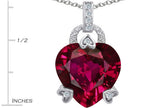 Star K™ Large Lock Love Heart Pendant Necklace with 13mm Heart Shape Created Ruby