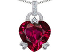 Star K™ Large Lock Love Heart Pendant Necklace with 13mm Heart Shape Created Ruby