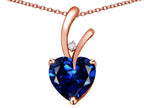 Star K™ Heart Shape 8mm Created Sapphire Endless Love Pendant Necklace