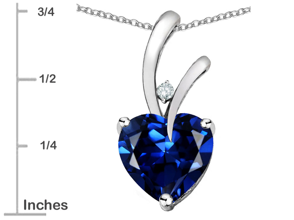 Star K™ Heart Shape 8mm Created Sapphire Endless Love Pendant Necklace