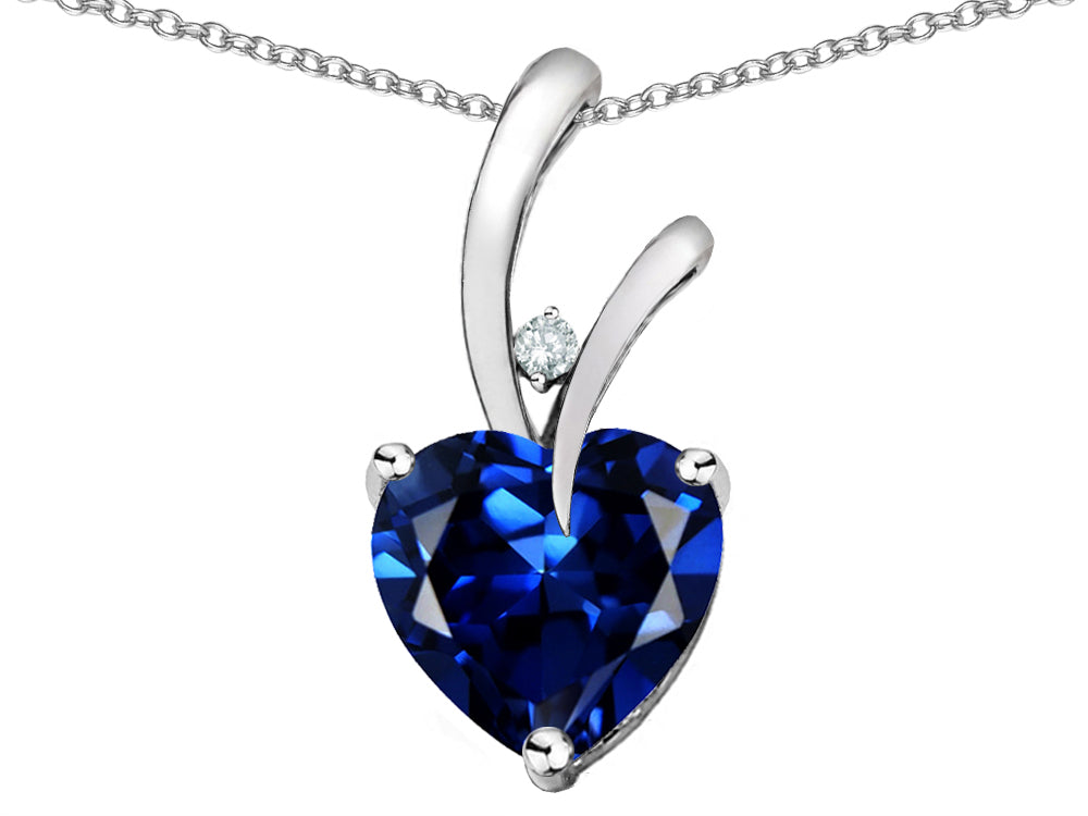 Star K™ Heart Shape 8mm Created Sapphire Endless Love Pendant Necklace