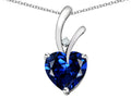 Star K™ Heart Shape 8mm Created Sapphire Endless Love Pendant Necklace