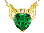 Star K™ Claddagh Love Pendant Necklace With 8mm Heart Simulated Emerald