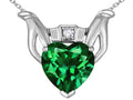 Star K™ Claddagh Love Pendant Necklace With 8mm Heart Simulated Emerald