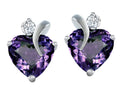 Star K™ 8mm Heart Shape Simulated Alexandrite Heart Earrings