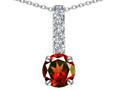 Star K™ Round Simulated Garnet Pendant Necklace