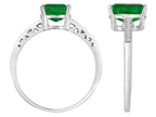 Original Star K 8x6mm Simulated Emerald Solitaire Engagement Ring