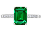 Original Star K 8x6mm Simulated Emerald Solitaire Engagement Ring