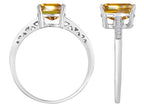 Original Star K 8x6mm Genuine Citrine Solitaire Engagement Ring