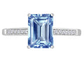 Original Star K 8x6mm Simulated Aquamarine Solitaire Engagement Ring