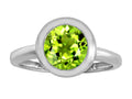 Star K 8mm Round Solitaire Ring With Simulated Peridot