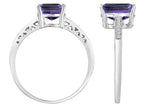Original Star K 8x6mm Genuine Amethyst Solitaire Engagement Ring