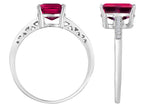 Original Star K 8x6mm Created Ruby Solitaire Engagement Ring