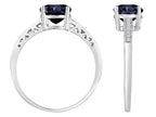 Original Star K Round 7mm Genuine Black Sapphire Solitaire Engagement Ring