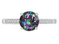 Original Star K Round 7mm Rainbow Mystic Topaz Solitaire Engagement Ring