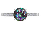 Original Star K Round 7mm Rainbow Mystic Topaz Solitaire Engagement Ring