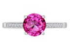 Original Star K Round 7mm Created Pink Sapphire Solitaire Engagement Ring