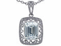 Star K™ Emerald Cut White Topaz Pendant Necklace