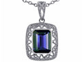 Star K™ Emerald Cut Genuine Iolite Pendant Necklace