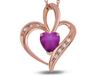 Star K™ Heart Shape 6mm Created Star Ruby Pendant Necklace