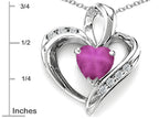 Star K™ Heart Shape 6mm Created Star Ruby Pendant Necklace