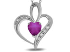 Star K™ Heart Shape 6mm Created Star Ruby Pendant Necklace