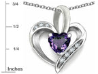 Star K™ Heart Shape 6mm Simulated Alexandrite Pendant Necklace
