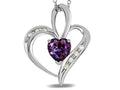 Star K™ Heart Shape 6mm Simulated Alexandrite Pendant Necklace