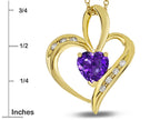 Star K™ Heart Shape 6mm Genuine Amethyst Pendant Necklace