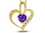 Star K™ Heart Shape 6mm Genuine Amethyst Pendant Necklace