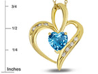 Star K™ Heart Shape 6mm Genuine Blue Topaz Pendant Necklace