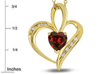 Star K™ Heart Shape 6mm Genuine Garnet Pendant Necklace