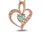 Star K™ Heart Shape 6mm Genuine Green Amethyst Pendant Necklace