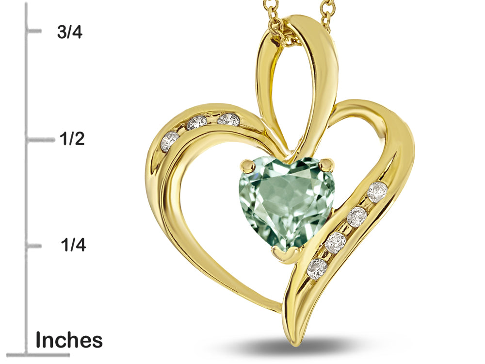 Star K™ Heart Shape 6mm Genuine Green Amethyst Pendant Necklace