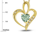 Star K™ Heart Shape 6mm Genuine Green Amethyst Pendant Necklace