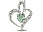 Star K™ Heart Shape 6mm Genuine Green Amethyst Pendant Necklace