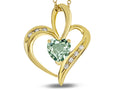 Star K™ Heart Shape 6mm Genuine Green Amethyst Pendant Necklace