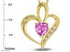 Star K™ Heart Shape 6mm Created Pink Sapphire Pendant Necklace
