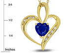 Star K™ Heart Shape 6mm Created Sapphire Pendant Necklace