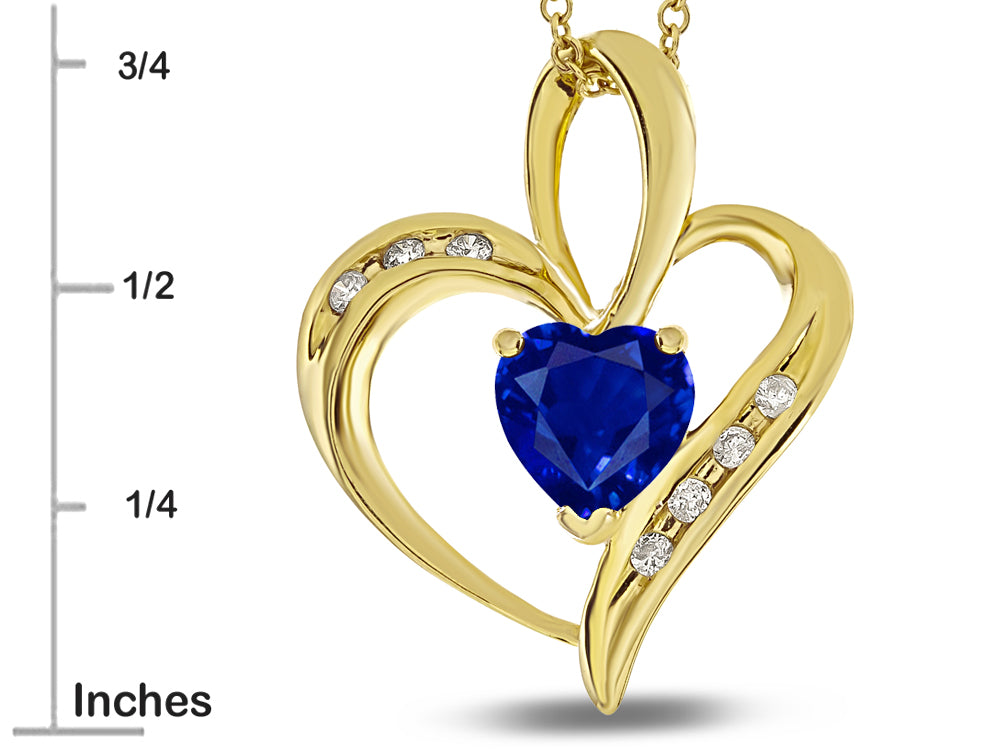 Star K™ Heart Shape 6mm Created Sapphire Pendant Necklace